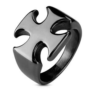 Iron Cross PVD Black Stainless Steel Ring size 10